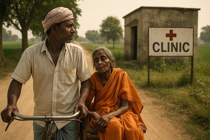 Over 40% of villages have no government hospital or clinic within a 5 km radius.